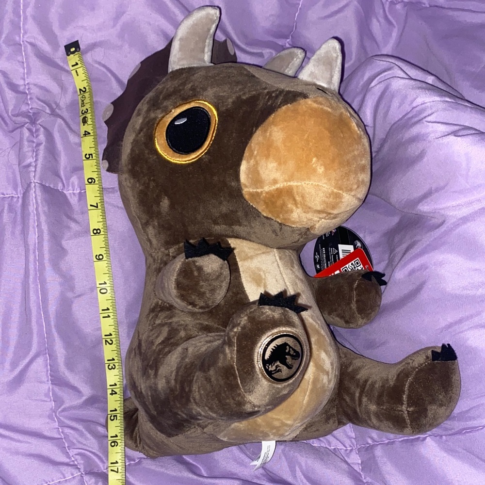 Brown Triceratops Plush Stuffed Animal - Soft Dino Toy